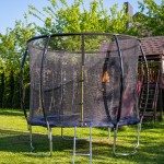 Батут SKYJUMP (скайджамп) MASTER 252 cм (3 ноги) с защитной сеткой и лестницей Blue